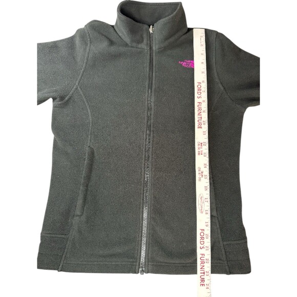 The North Face Big Girls Black Full Zip Fleece Jacket Pink Logo Large 14/16 Warm - Picture 8 of 10